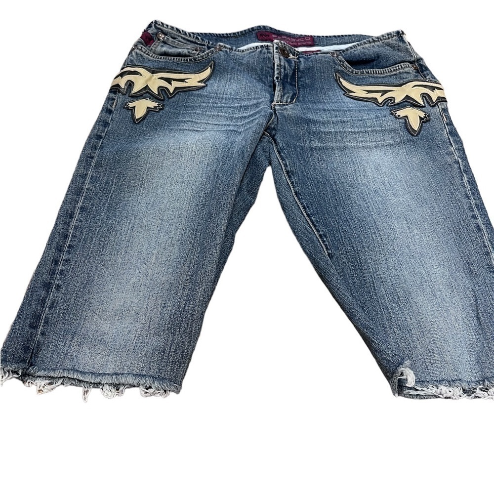 Vintage parasuco jeans short size 28 with beige leather details